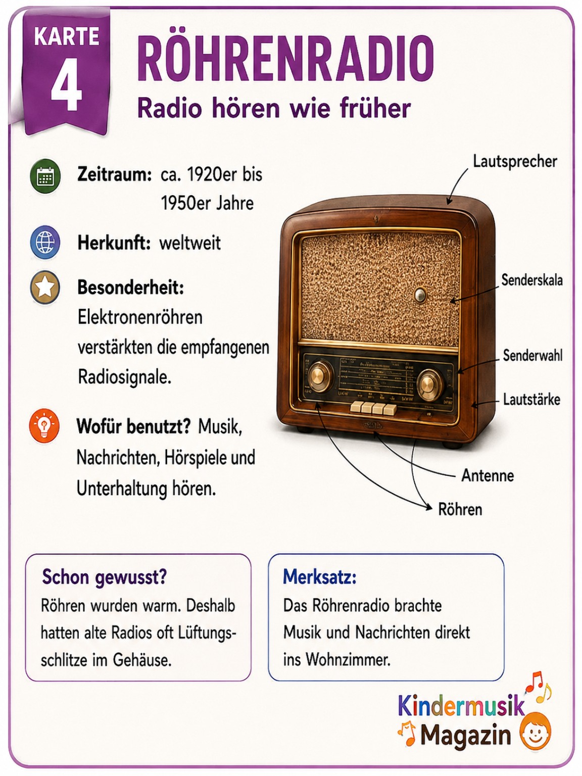 Arbeitsblatt Röhrenradio